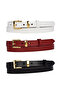 100% Genuine Leather Set of 3 Gold Color Suit Buckle 2cm Women's Belt Black, White, Red_Kare_Gold - 2