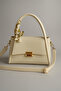 Women's Bag with Handle and Adjustable Strap with Gold Detail + Gift Scarf
