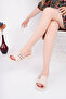 Stella Model Stone Buckle Detailed Daily Beige Women's Slippers - 3