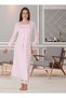 Women's Pink Lace Special Design Long Sleeve Cotton Maternity Nightdress - 2