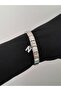 Steel N Letter Zircon Stone Italian Charm Bracelet - 3