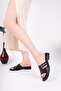 Stella Model Stone Buckle Detailed Daily Black Women's Slippers - 3