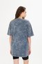 Gray Oversize Long Crew Neck Washable T-Shirt - 5