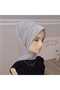 Gray Drapesi Silver Glitter Scarf Type Shawl Model Ready Veil Ready Shawl Ready Turban