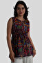 Bohemian Blouse with Plum Elephant Pattern - 5