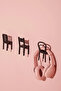 3 Pcs Hook Set Depth: 6 cm Height: 12 cm Polypropylene Plastic Black