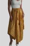 Yellow Color Gold Detailed Silk Long Skirt - 4