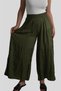 Khaki Elastic Waist Loose Leg Casual Trousers - 6