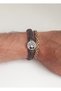 Set of 2 Fashionable Genuine Leather Bracelets with Tree of Life Figure - 2