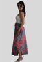 Pink Color Gold Detailed Silk Long Skirt - 2