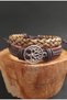 Set of 2 Fashionable Genuine Leather Bracelets with Tree of Life Figure