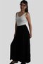 Black Elastic Waist Wide Leg Casual Trousers - 2