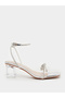 Embellished Bow Transparent Block Heel Sandals - 2