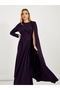 Drape Cape Sleeve A-Line Maxi Dress - 5