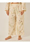 Plus Size Floral Print Shirt and Pyjama Pants Set with Scalloped Edge - 4