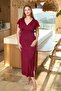 Women's Cherry Double Breasted Collar Long Dress 25699