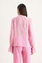 Women's Candy Pink Ruffled Collar and Gathered Sleeves Stylish Shirt 60283413 - 6