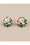 Fiorella Rosamare Flower Motif Pearl Art Earrings - 5