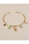 Elviera Adjustable Floral Charm Handcuff Bracelet