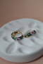 Enamel Flower Detailed Hoop Earrings