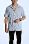 Ribbed Short Sleeve Shirt Light Gray - 5