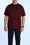 Tk Viscose Striped Oversize T-Shirt Claret Red - 8