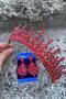 Abrienda Red Bridal Henna Crown Special Occasion Accessory Women's Crown and Wide Shuttle Earrings Set - 3