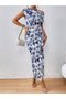 Patterned Maxi Dress with Off-The-Shoulder Slits - 5