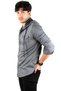 Smoked Hooded Lycra Denim Shirt – Slim Fit Snap Closure Men's Shirt 2300396 - 4