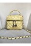Shiny Mini Box Chain Strap Zipper Closure Women's Hand and Shoulder Bag Luna - 2