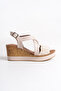 Women's Special Design Straw Strap Wedge Heeled Shoes, Casual Straw Sandals - 3