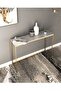 Console Entryway Hallway Table Home Office Table with Marble Top Heavy Duty Metal Frame 100x75x30cm - 4