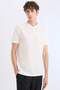 Slim Fit Slim Fit Stand Collar Textured Short Sleeve Waffle Polo T-Shirt Z4262Az25Sm