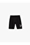 Cotton Elastic Waist Palm Print Detailed Shorts
