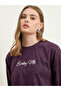 Acid Washed Lucky Me Slogan Foil Print Exaggerated Shoulder Oversized T-Shirt - 4