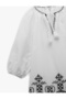 Cotton Lined Ethnic Print Long Balloon Sleeve Above Knee Dress - 5