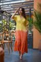 Yellow Color Sequin Detailed V-Neck Italian Dress - 9