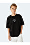 Cotton Crew Neck Tok Fabric Slogan Embroidered Short Sleeve Oversize T-Shirt