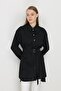 Asymmetrical Cotton Tunic with Belt Black - 3
