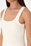 Women's Cream Sleeveless Square Neck T-Shirt 50306680-Vr071 - 7