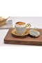 Coffee Cup and Saucer Set, Turkish and Arabic Coffee, Espresso Cup and Saucer Set, Crystal Set, 6 Pieces - 4