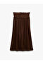 Comfortable Fit A-Line Viscose Long Skirt with Tie-Up Waist - 4