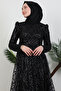 Cansu Glitter Evening Dress Black - 5