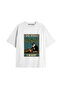 Y2K Vintage Cats Printed White T-Shirt Kod 3