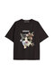 Y2K Vintage Cats Printed Black T-Shirt Kod 33