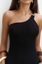Endah Ring Detailed Asymmetrical Black Long Knitwear Dress - 8