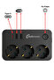 2 USB + Type-C Current and Child Protected Triple Square Socket 2Mt - 4