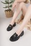 Genuine Leather Women's Buckle Casual Loafer Shoes Dc3509 - 3