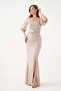 Sequin Half Sleeve Evening Dress - 4