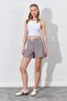 Women's Mink Waist Self-Belted Gabardine Shorts